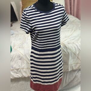 Old Navy Navy Striped Short Sleeve T-Shirt Dress Medium